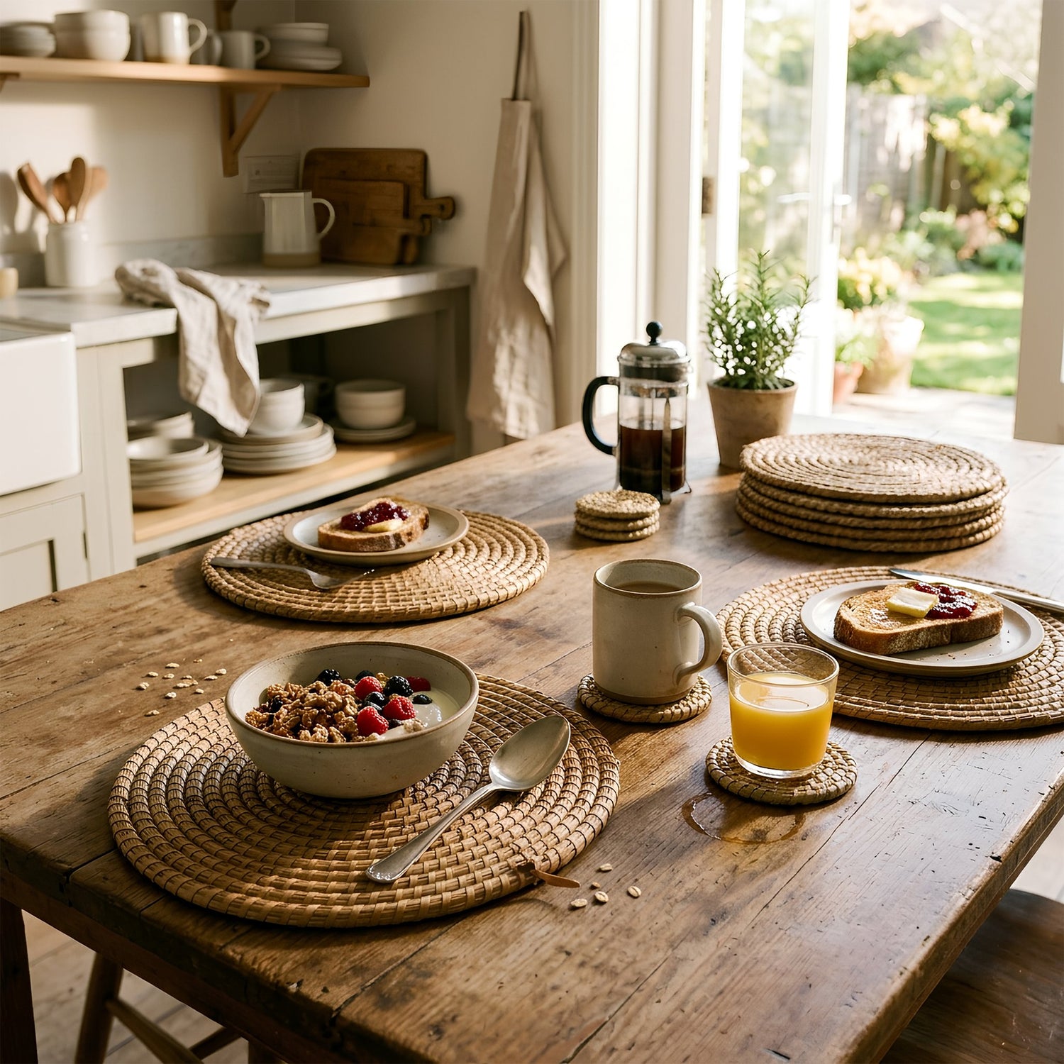 30cm Woven Palm Leaf Placemats - Pack of Six