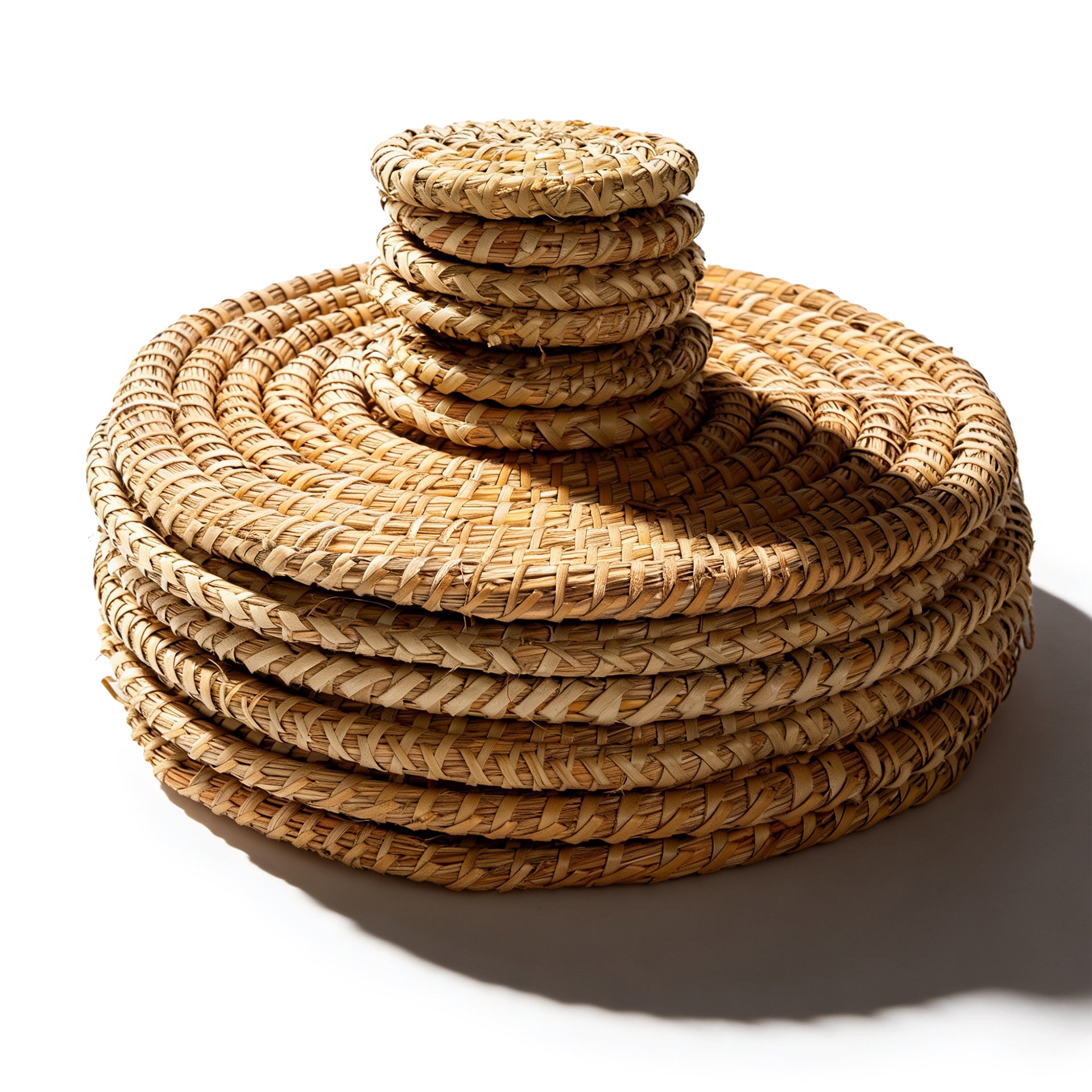 12pc Woven Palm Leaf Placemats & Coasters Set