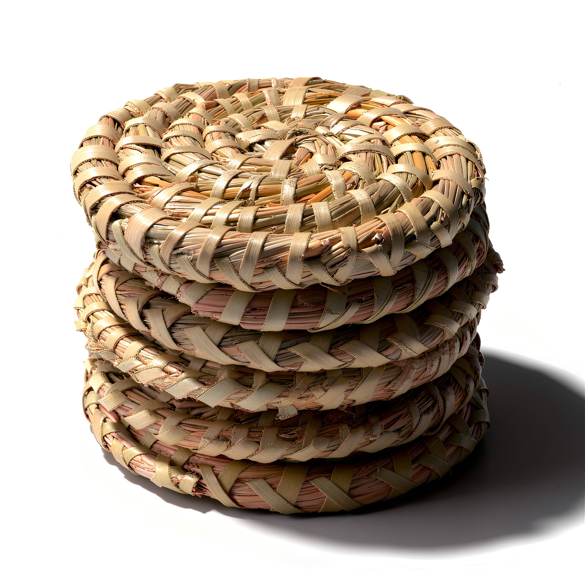 Woven Palm Leaf Coasters Pack Six