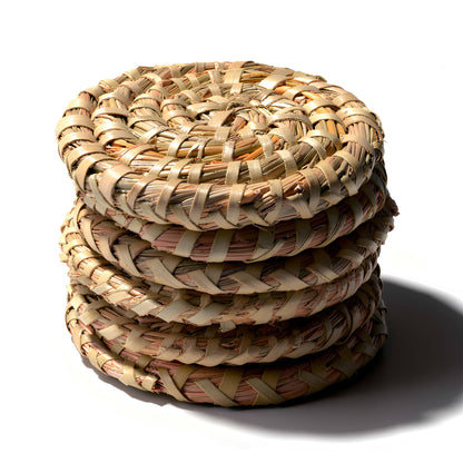 Woven Palm Leaf Coasters - Pack of Six