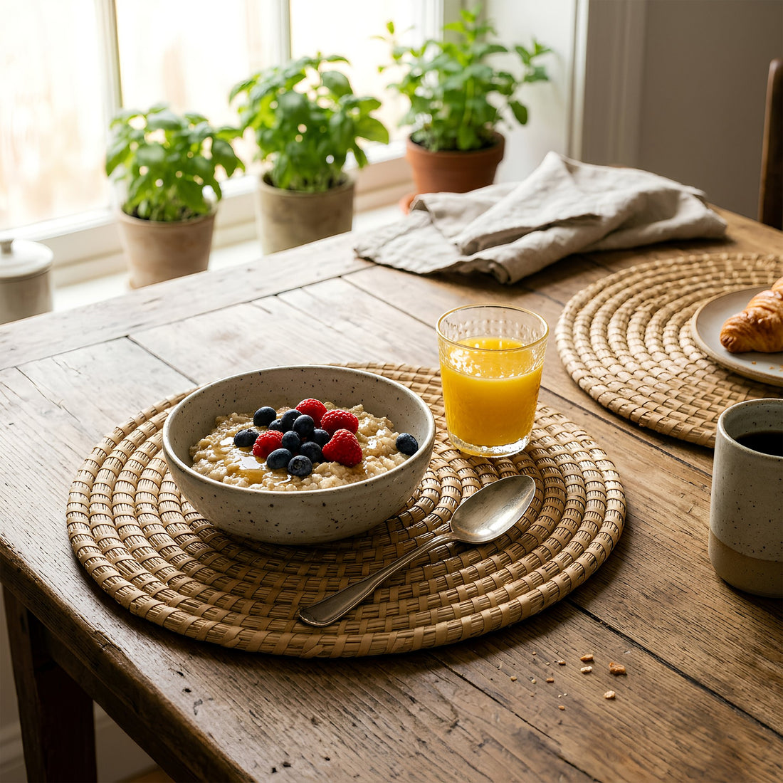 30cm Woven Palm Leaf Placemats - Pack of Six