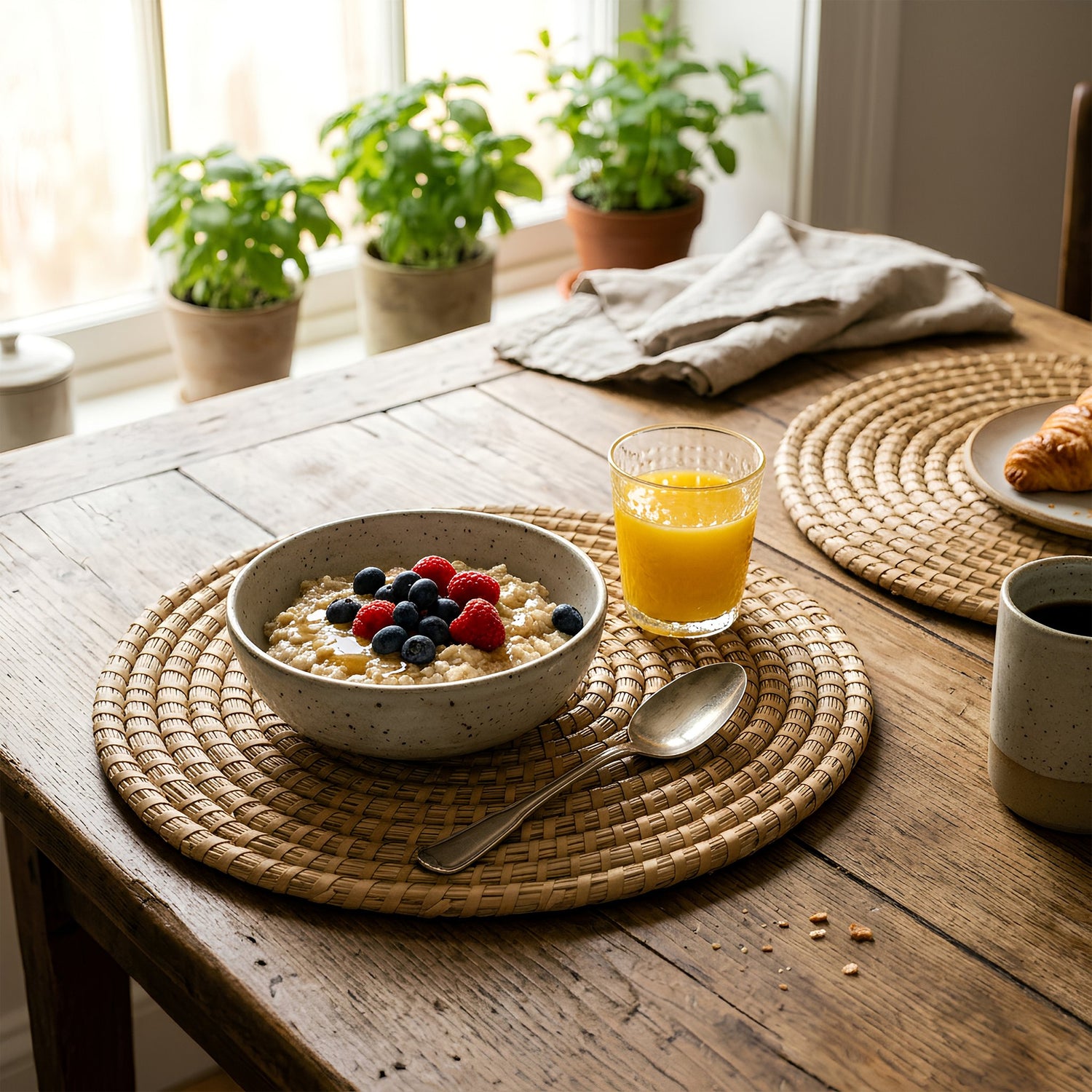 30cm Woven Palm Leaf Placemats - Pack of Six