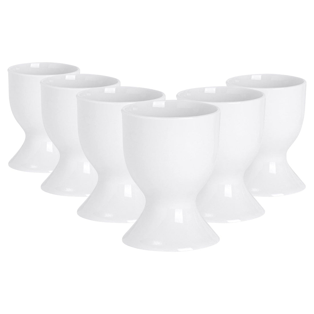 White Stoneware Egg Cups - Pack of Six