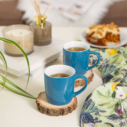 350ml Blue Coloured Coffee Mugs - Pack of Six