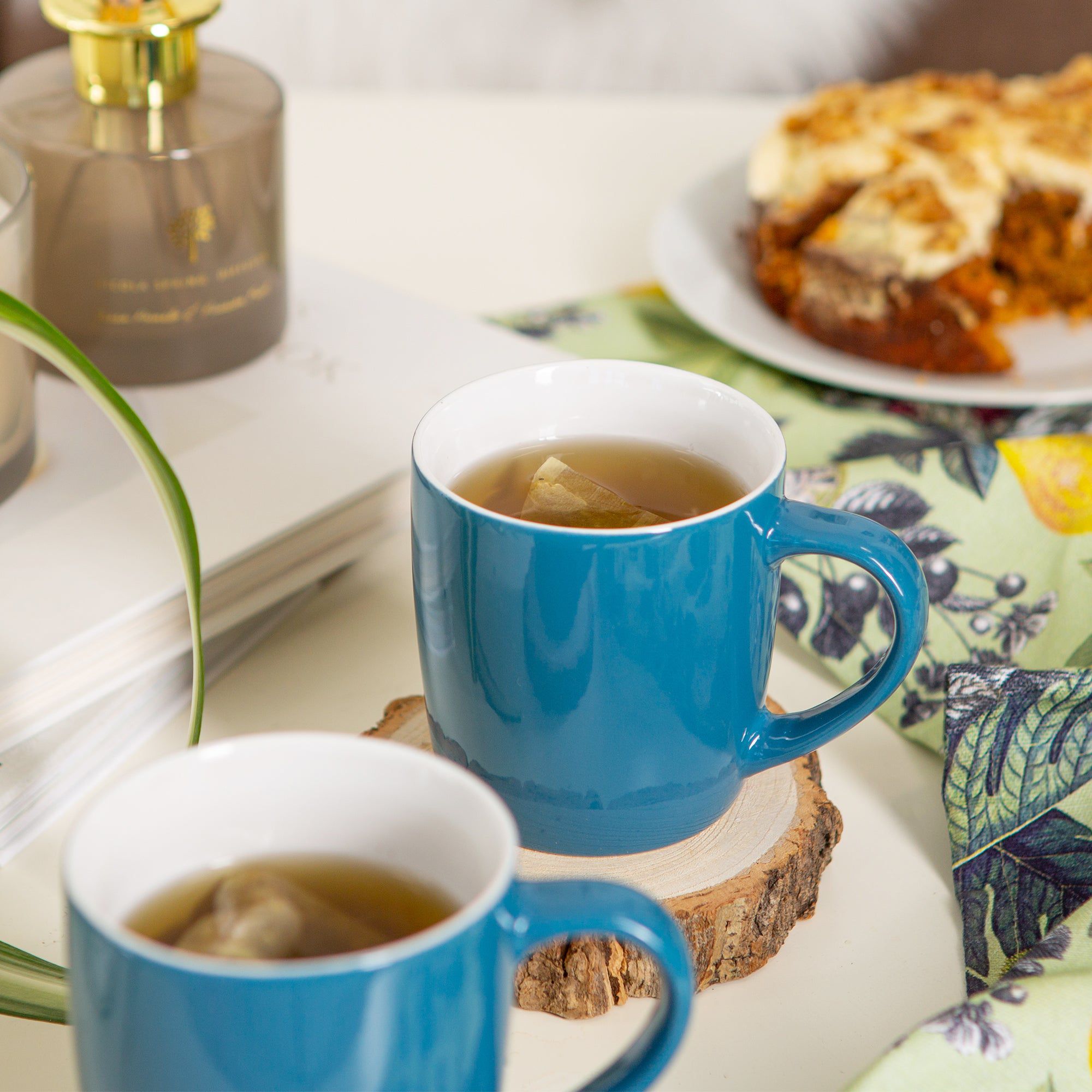 350ml Blue Coloured Coffee Mugs - Pack of Six