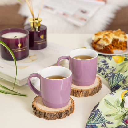 350ml Purple Coloured Coffee Mugs - Pack of Six