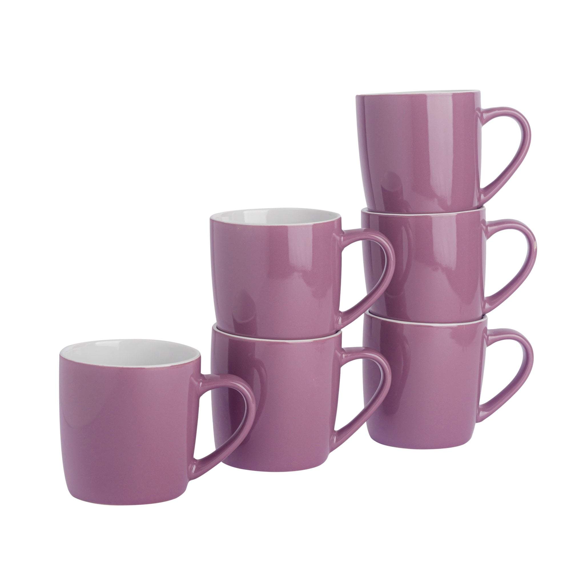 350ml Purple Coloured Coffee Mugs - Pack of Six