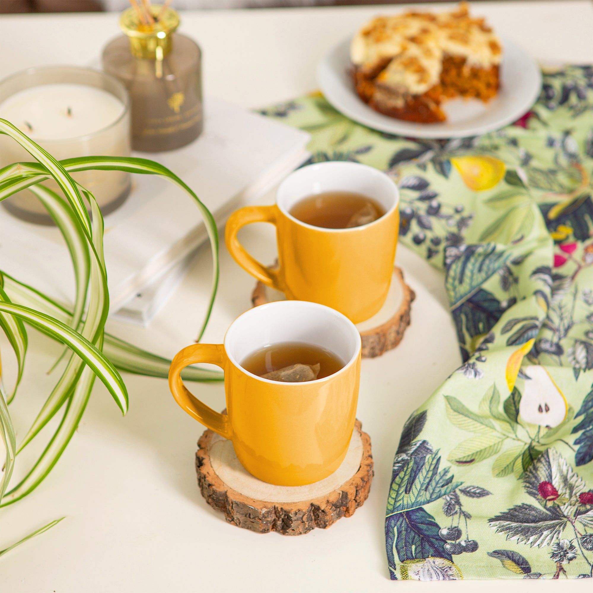 350ml Yellow Coloured Coffee Mugs - Pack of Six