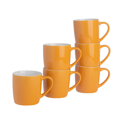 350ml Yellow Coloured Coffee Mugs - Pack of Six
