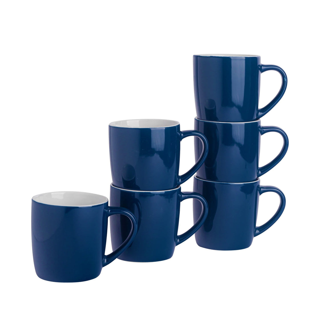 350ml Navy Coloured Coffee Mugs - Pack of Six