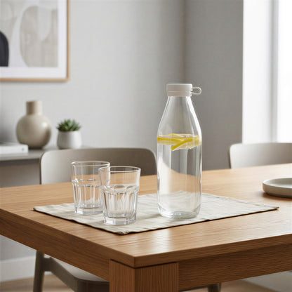 1L Glass Milk Bottle with Silicone Lid