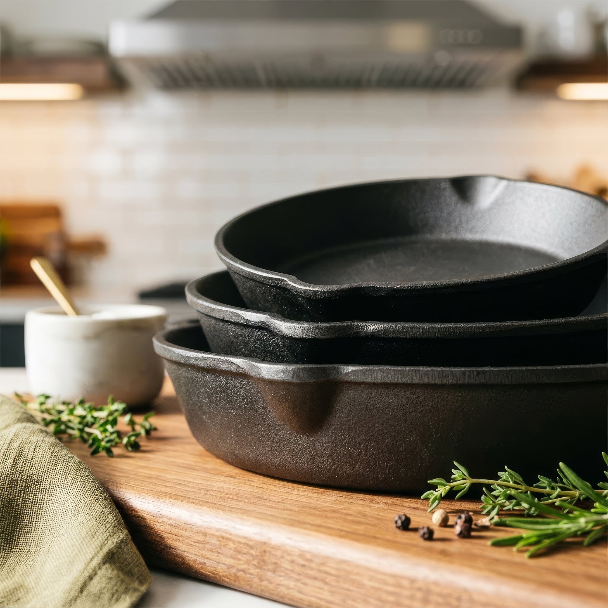 3 Piece Cast Iron Frying Pan Set - 6" | 8" | 10"