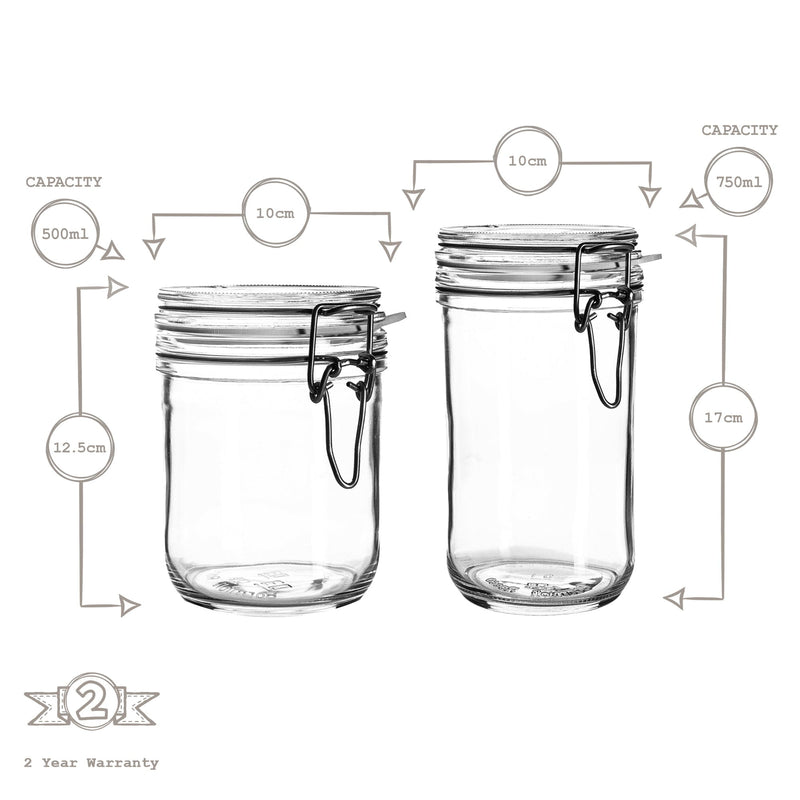 4pc Fido Glass Storage Jar Set - By Bormioli Rocco