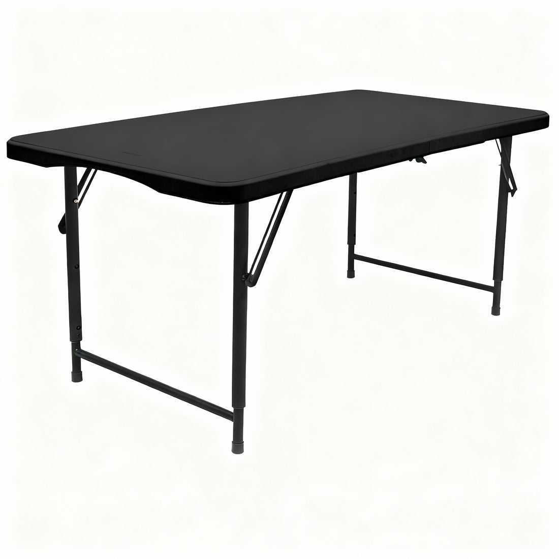 4ft (120cm) Black Height Adjustable Folding Trestle Table