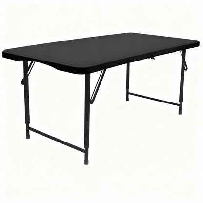4ft (120cm) Black Height Adjustable Folding Trestle Table