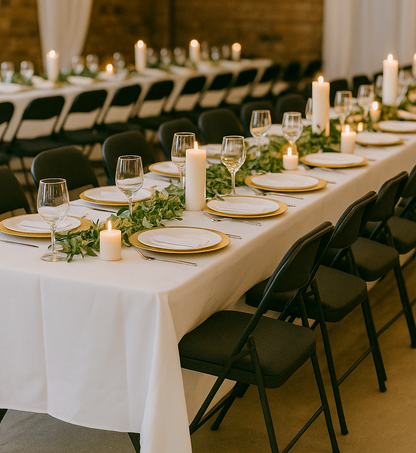 Black Fabric Padded Folding Chair - Pack of Six