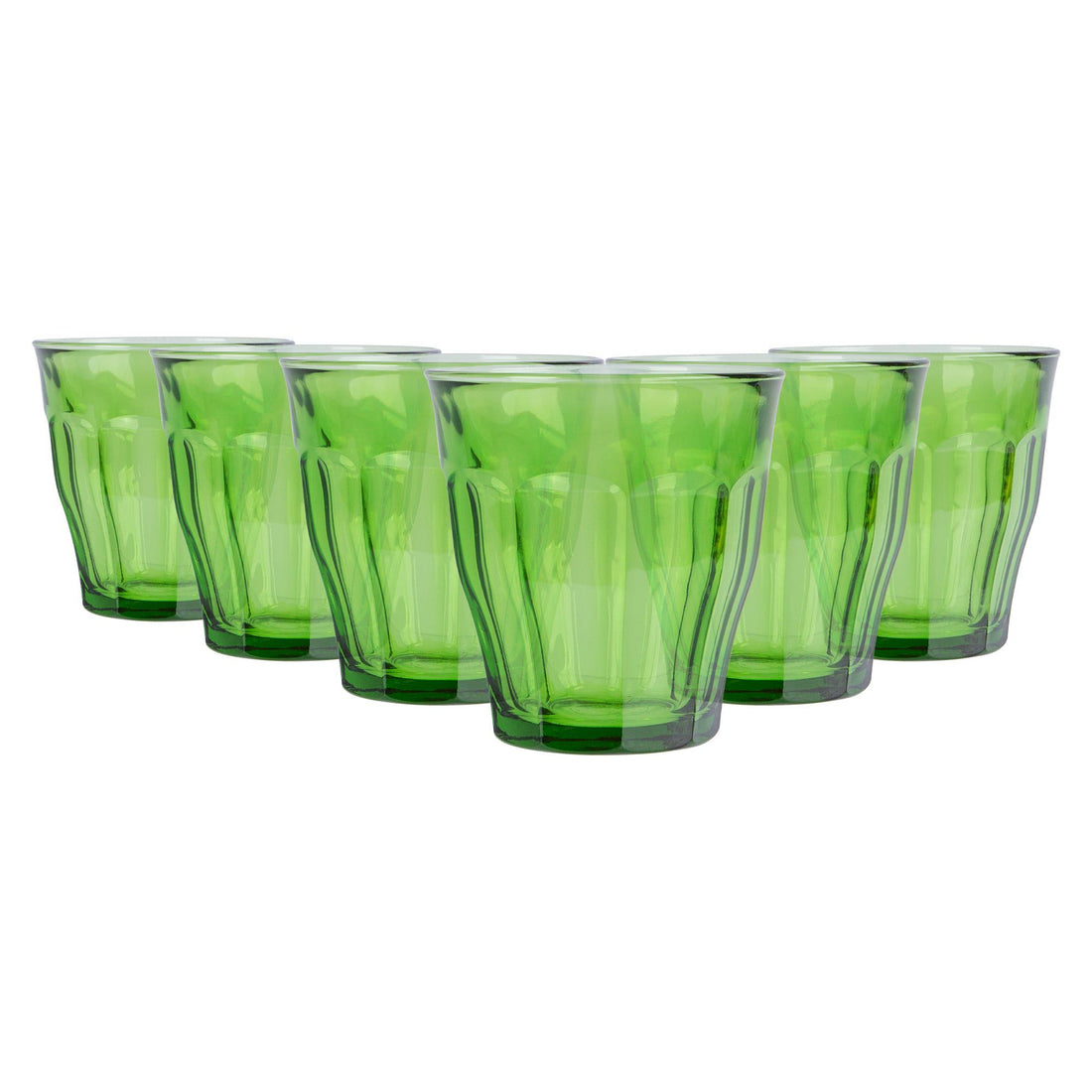 250ml Green Picardie Water Glasses - Pack of Six