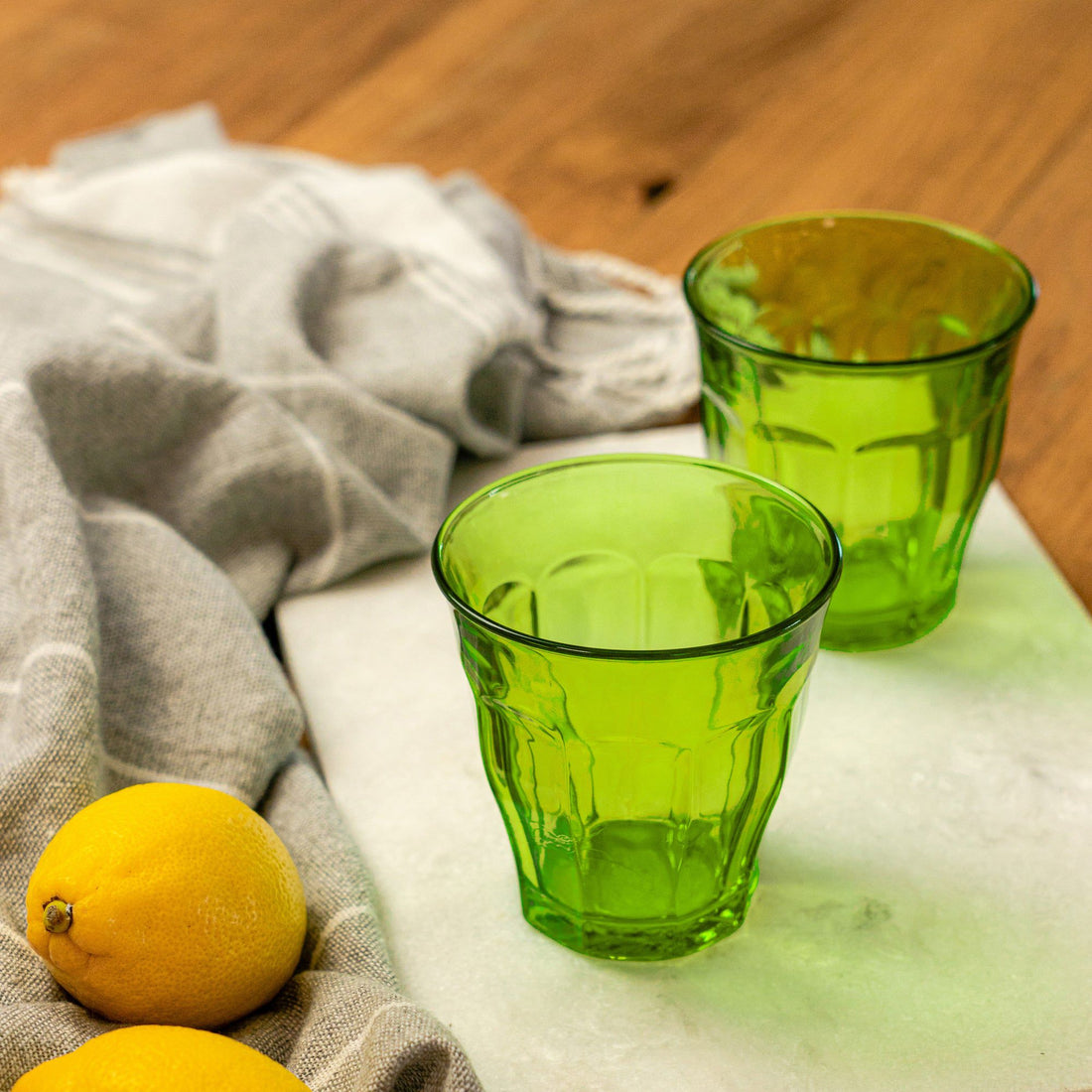 250ml Green Picardie Water Glasses - Pack of Six
