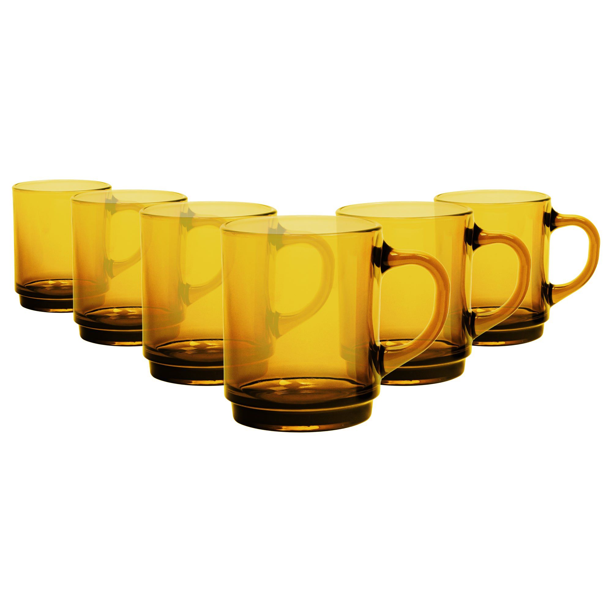260ml Amber Versailles Coffee Glasses - Pack of Six