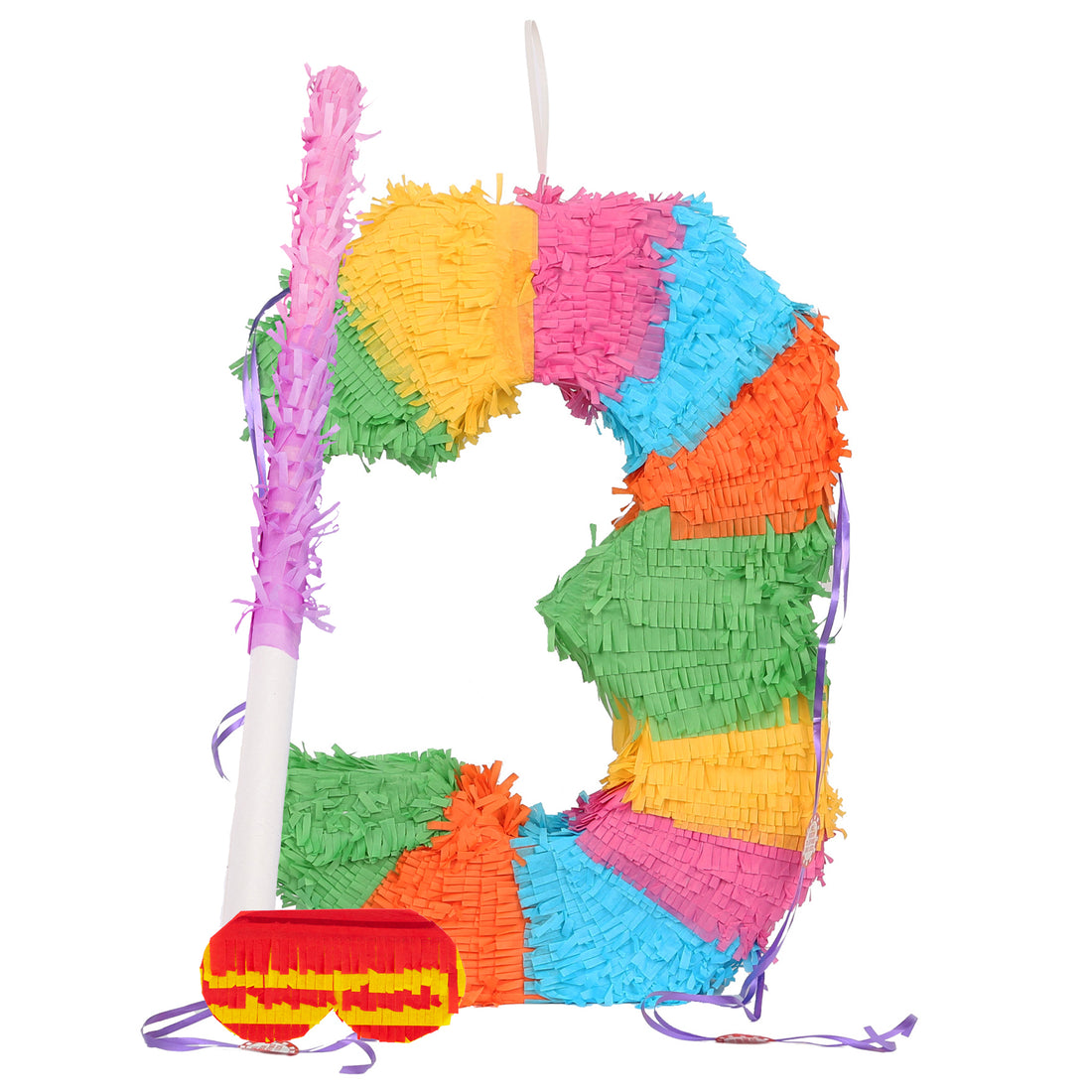 Large Number 3 Pinata Party Set with Pink Stick