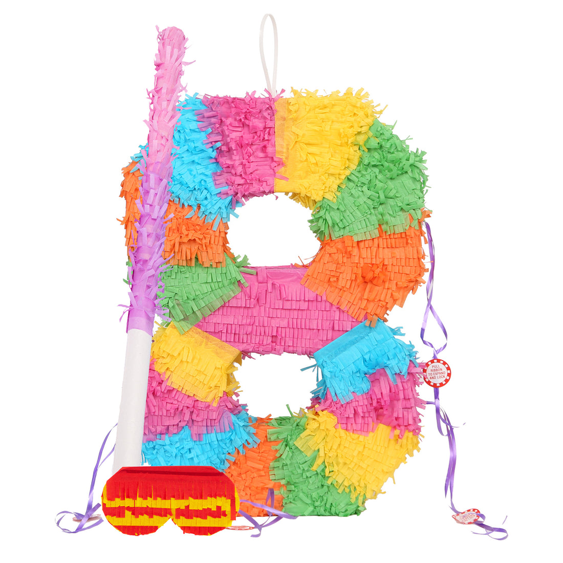 Large Number 8 Pinata Party Set with Pink Stick