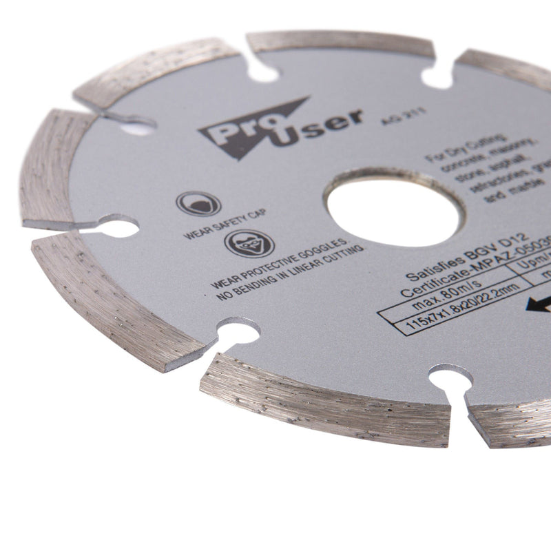 115mm (4.5") Dry Diamond Cutting Disc - By Pro User