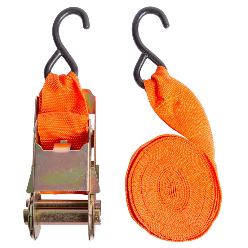 Orange 6m Ratchet Tie Down Straps - By Blackspur