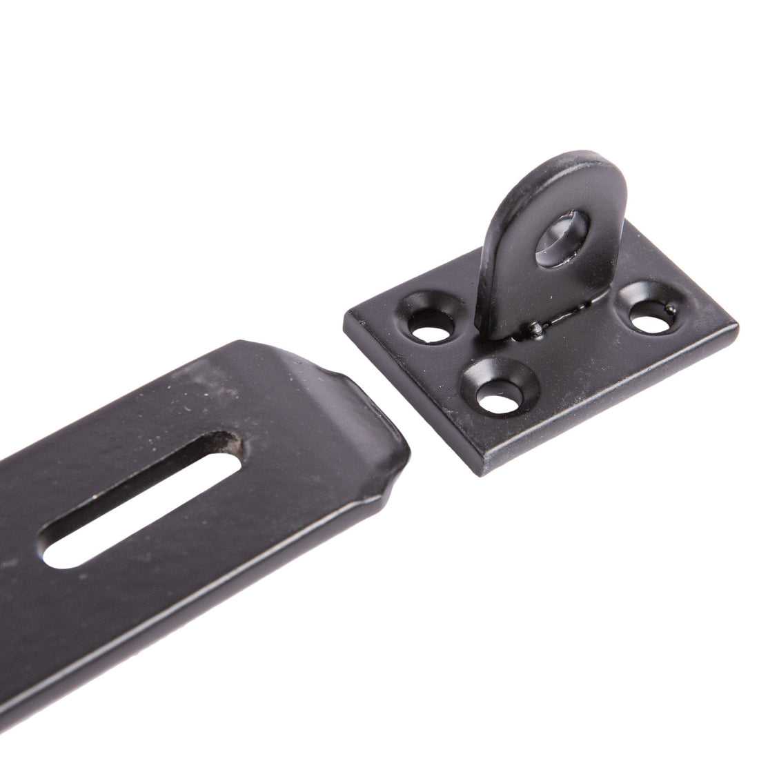 Black 114mm Heavy-Duty Carbon Steel Safety Hasp &amp; Staple