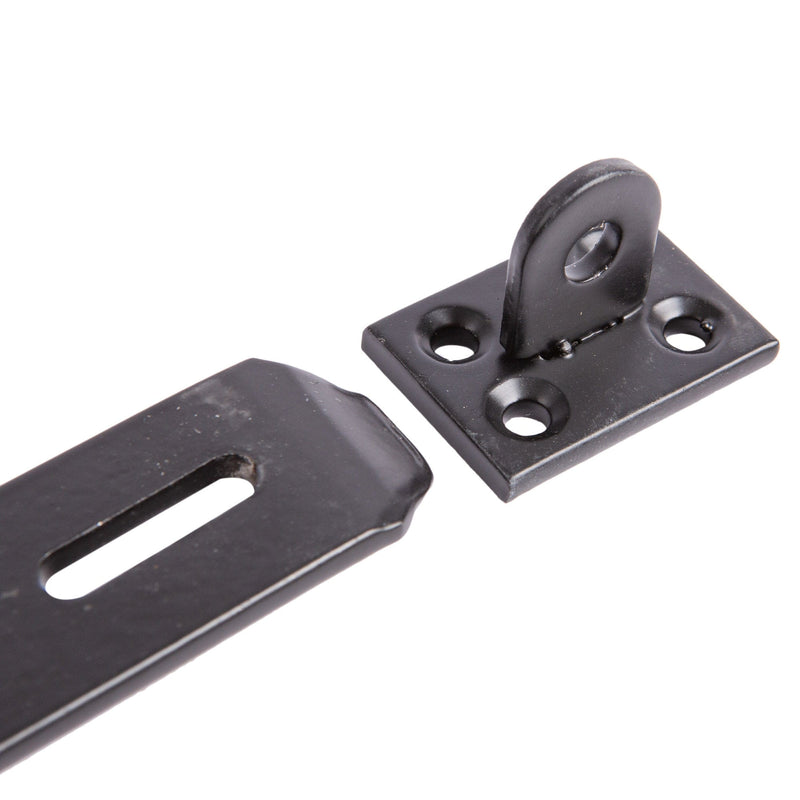 Black 89mm Heavy-Duty Carbon Steel Safety Hasp & Staple - By Blackspur