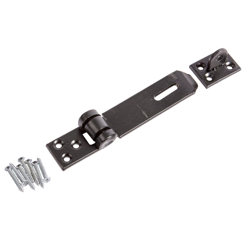 Black 89mm Heavy-Duty Carbon Steel Safety Hasp & Staple - By Blackspur