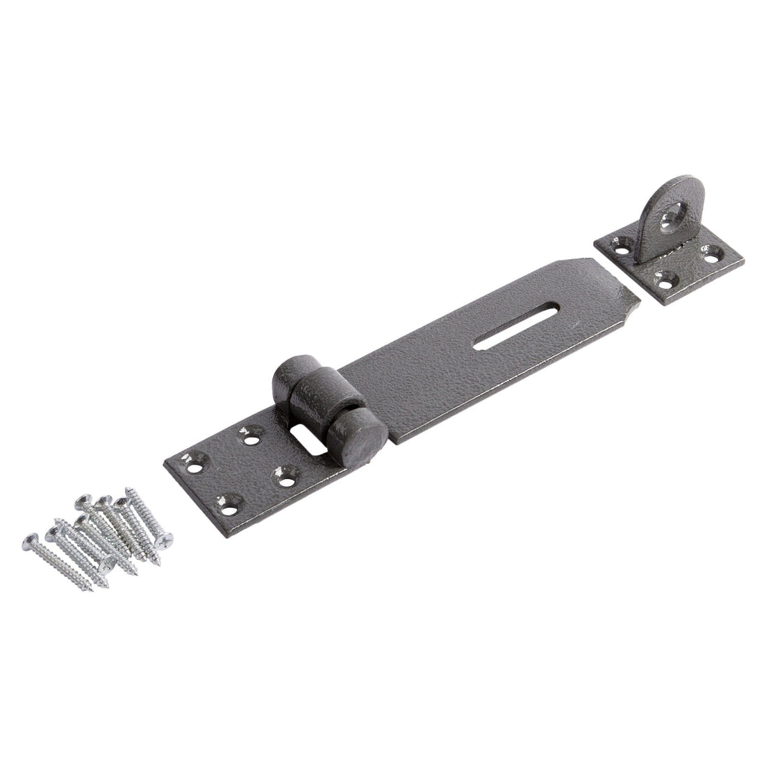 Black 114mm Heavy-Duty Carbon Steel Safety Hasp &amp; Staple - By Blackspur