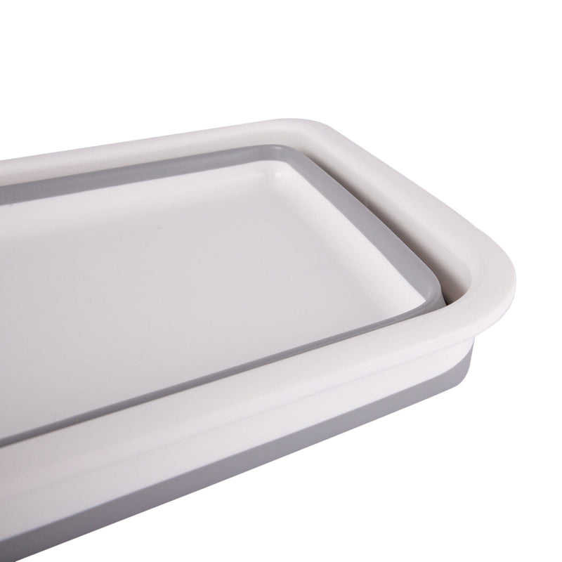 White/Grey 7L Plastic Collapsible Washing Up Bowl - By Ashley