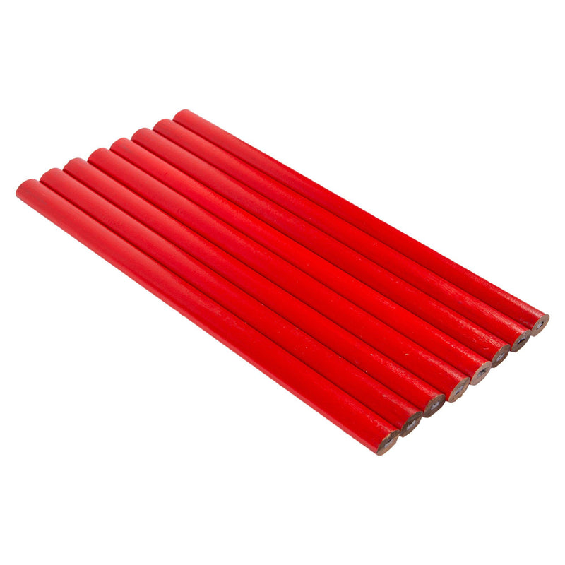 Red Carpenters Pencils - Pack of 8 - By Blackspur