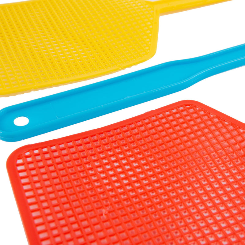 Multicolour 45.5cm x 10.5cm Plastic Fly Swatters - Pack of 3 - By Ashley