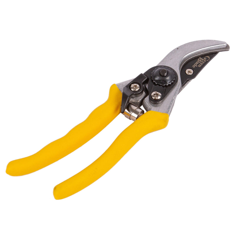 Yellow 20.5cm Deluxe Carbon Steel Secateurs - By Green Blade
