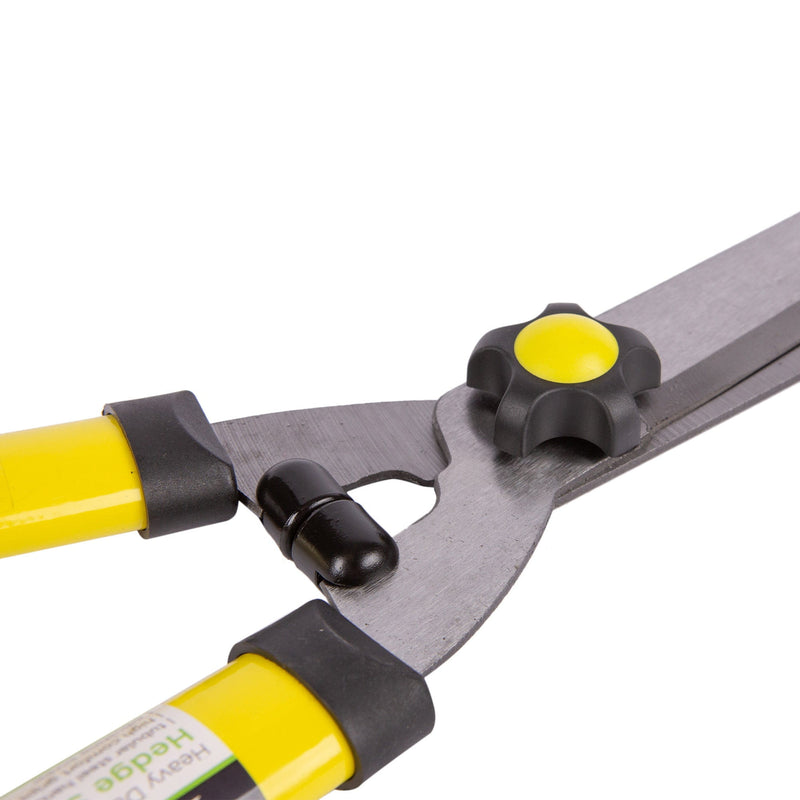 2pc Yellow Carbon Steel Hedge Shears & Secateurs Set - By Green Blade