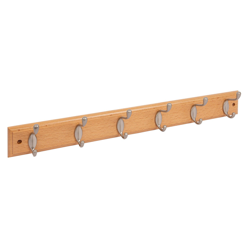Pine 6 Hook Deluxe Wooden Wall-Mounted Coat Rack - By Ashley