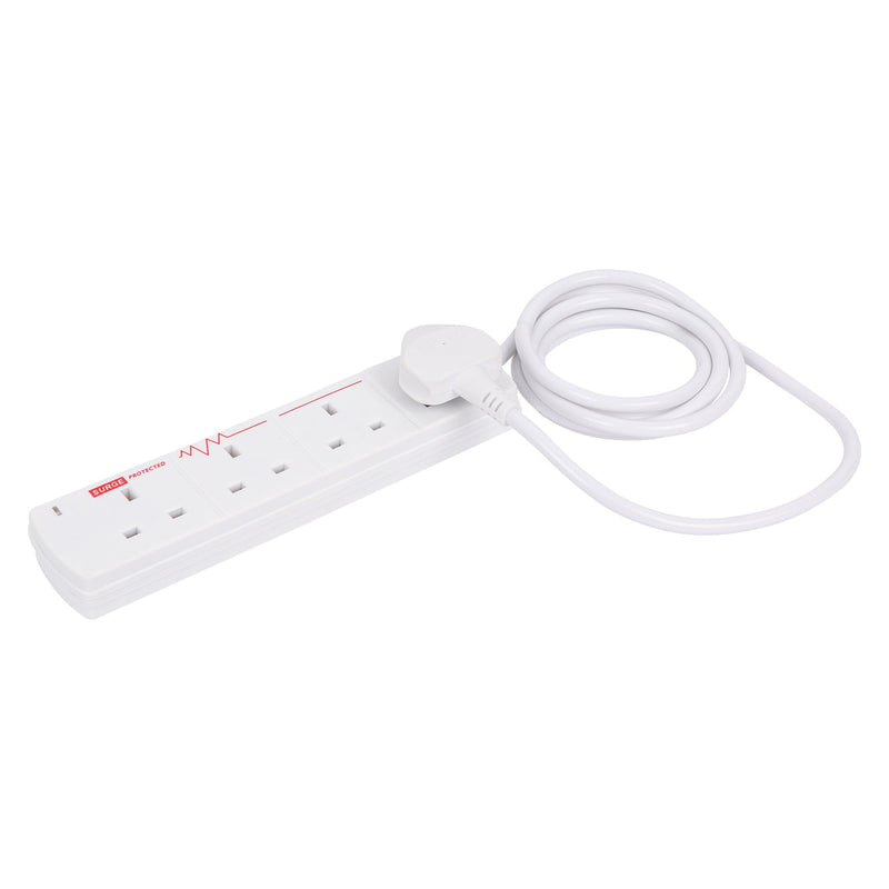 4-Way Surge Protected Extension Lead with 2m Cable - By Kingavon