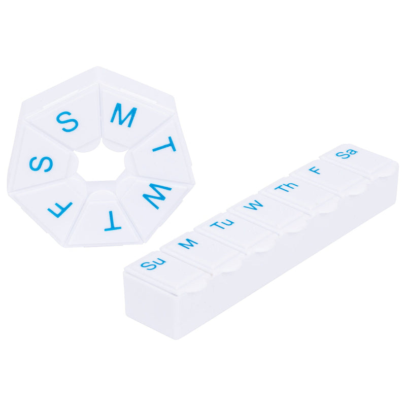 2pc White Plastic Pill Box Set - By Ashley