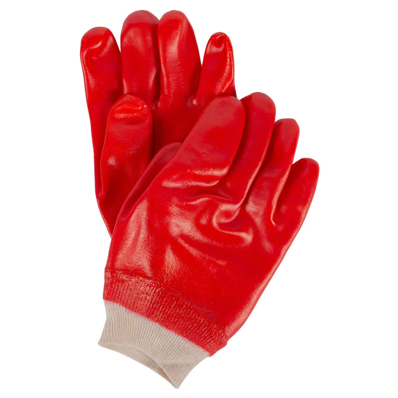 Red L PVC-Coated Work Gloves - By Blackspur