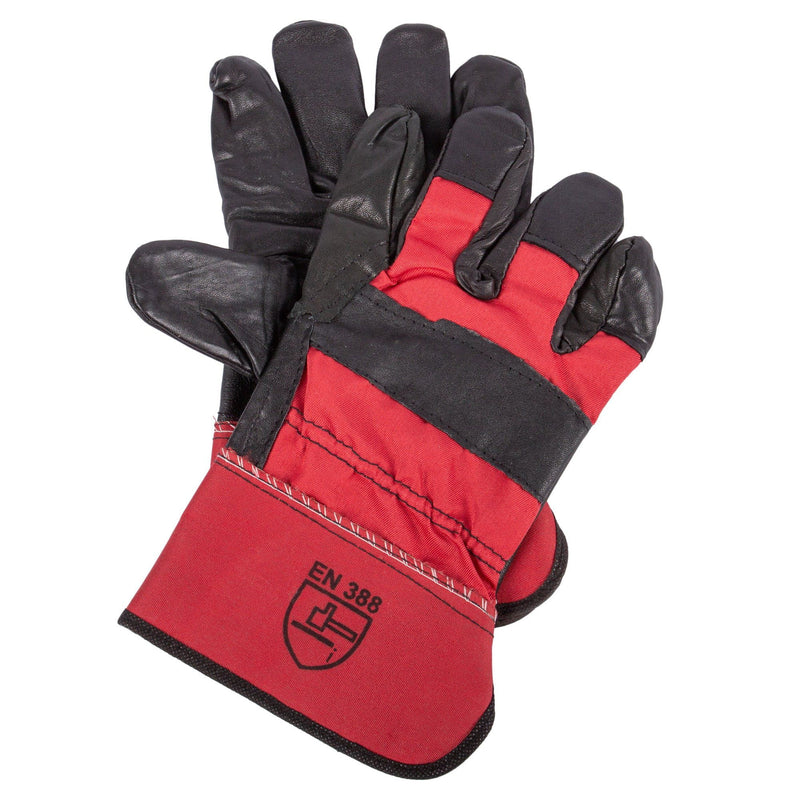 Red L Cowhide Rigger Gloves - By Pro User