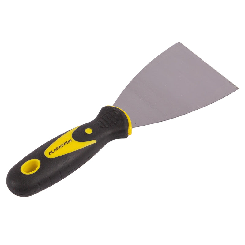Yellow 3" Carbon Steel Scraper with Non-Slip Grip - By Blackspur