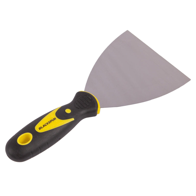Yellow 4" Carbon Steel Scraper with Non-Slip Grip - By Blackspur