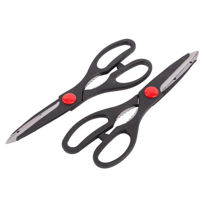 2pc Black Stainless Steel Multifunctional Kitchen Scissors Set - By Ashley