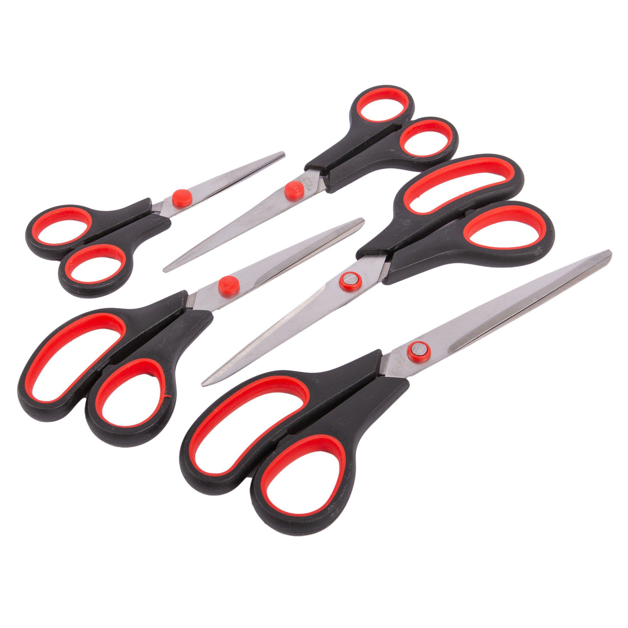 5pc Black Stainless Steel Scissors Set - By Blackspur | Rinkit.com