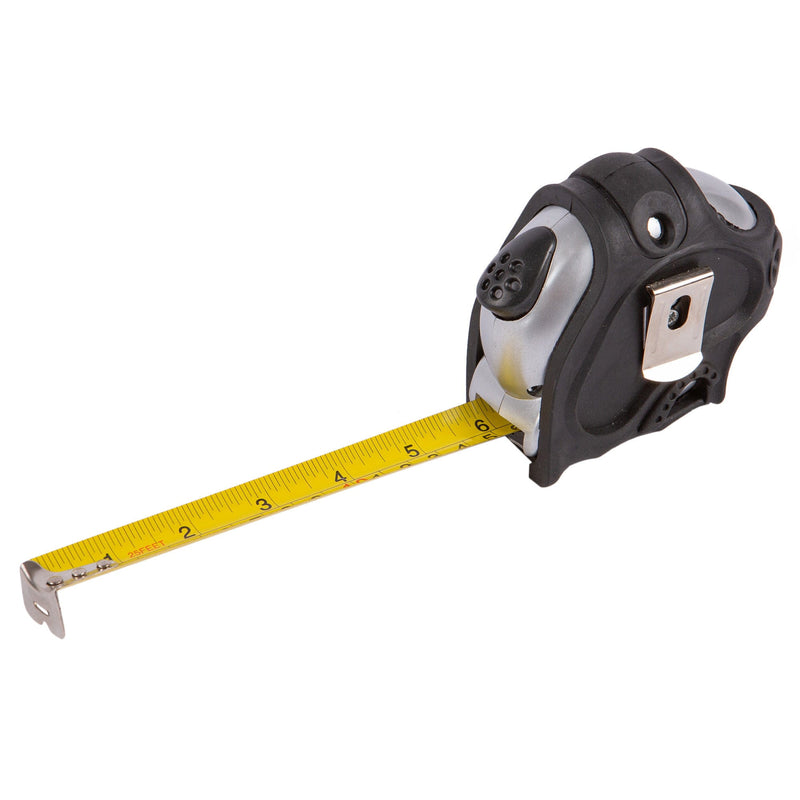 Silver 7.5m x 25mm Retractable Tape Measure - By Pro User