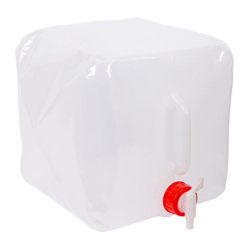 White 15L Plastic Collapsible Water Container with Tap - By Redwood