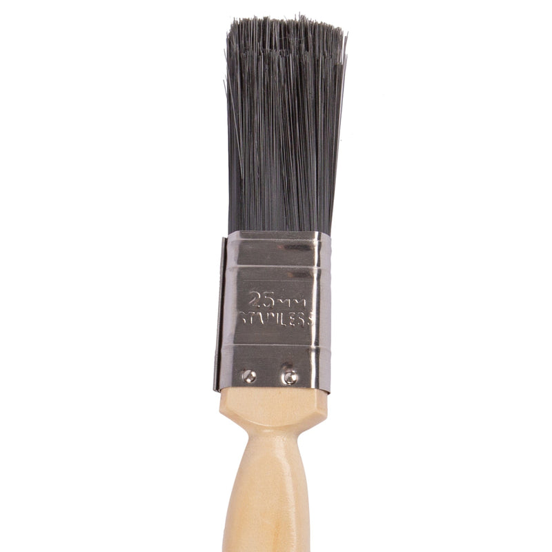 2.5cm Professional Quality Wooden DIY Paint Brush - By Blackspur