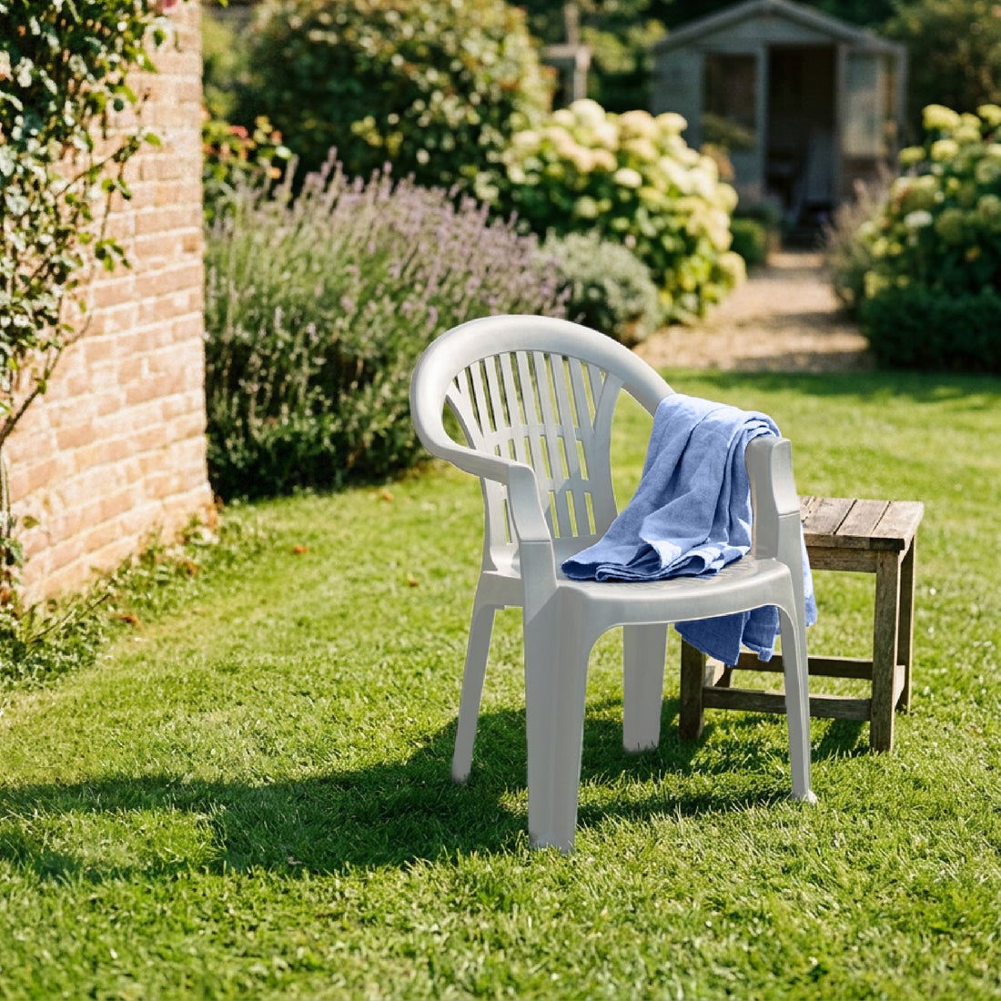 Irem Garden Dining Chairs - White - Pack of 6