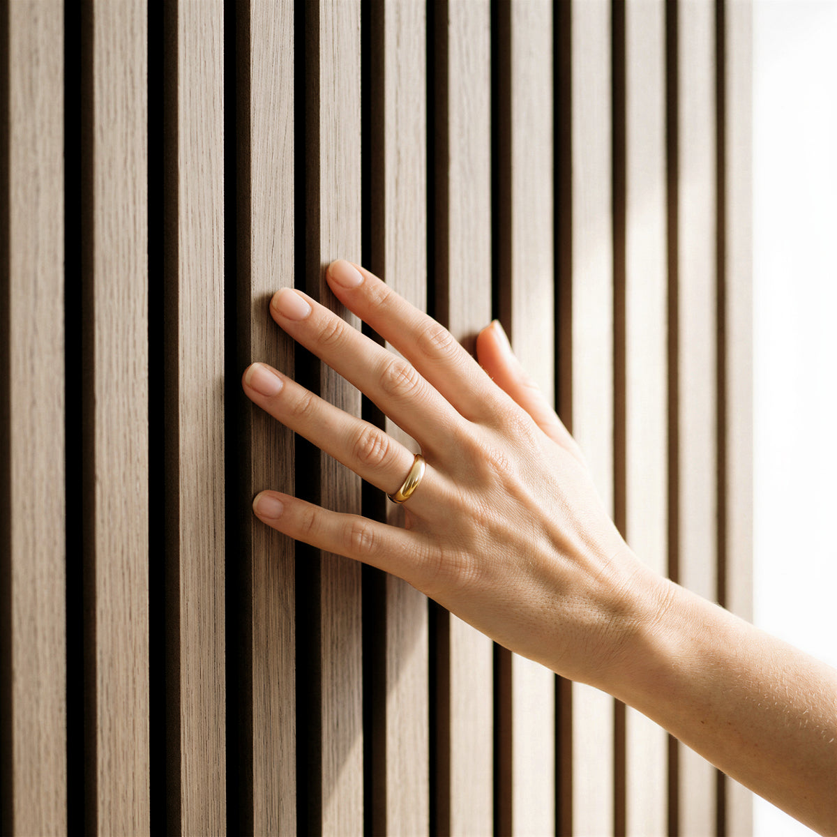 Wooden Acoustic Wall Panels - 120 x 60cm - Walnut/Black - Pack of 2